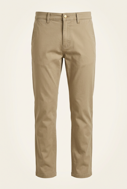 AI-generated concept of khaki men's casual pants, front view